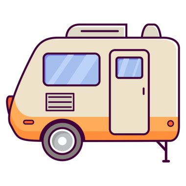 Kamp tasarımı. Karavan. Vintage seyahat. Yolculuk.