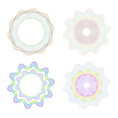 Watermark ,Guilloche rosetta  , design for  background for certificate, security element for background