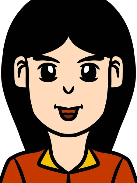 Cute Woman Cartoon White Background — Stock Photo, Image