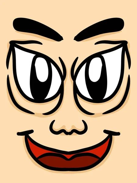 Cute Face Man Cartoon Background — Stock Photo, Image