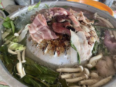  Tayland 'da ızgara domuz eti.