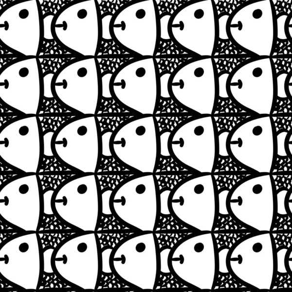 seamless pattern of cute fish cartoon