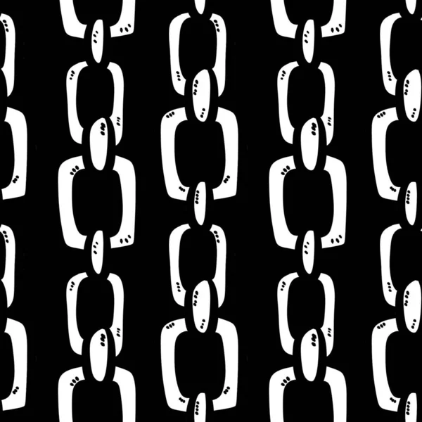 Seamless Pattern Black White Chain Cartoon — Stock Photo, Image