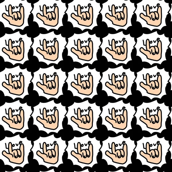 seamless pattern of hand cartoon