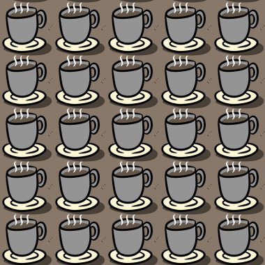 Tatlı kupa çizgi filminin kusursuz deseni