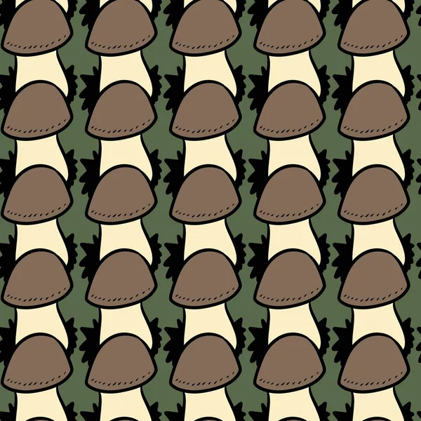 Nahtloses Muster Des Niedlichen Pilz Cartoons — Stockfoto