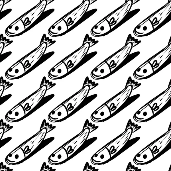 Бесшовный Рисунок Рыбного Мультфильма — стоковое фото