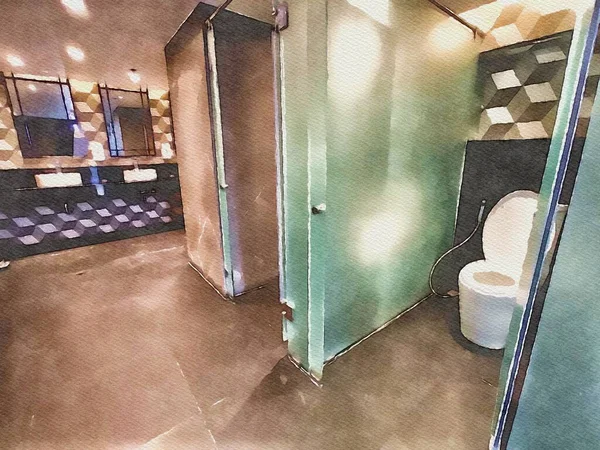 Art Couleur Salle Toilette — Photo