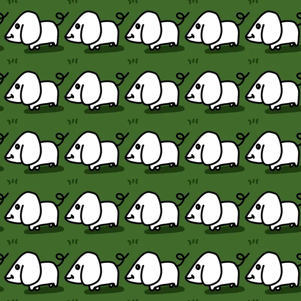 seamless pattern of cute dog cartoon