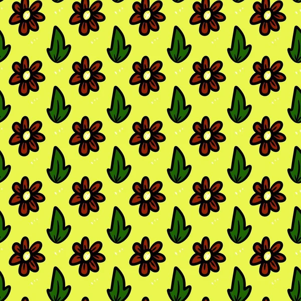 seamless pattern of flower cartoon