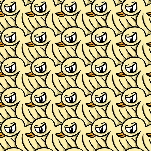 Seamless Pattern Cute Bird Cartoon — Stock Photo, Image
