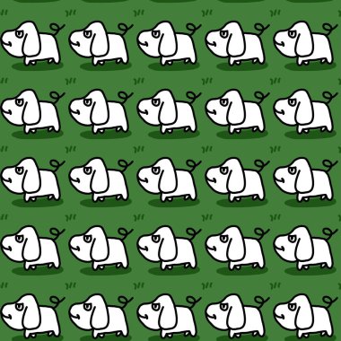 Sevimli köpek çizgi filminin kusursuz deseni