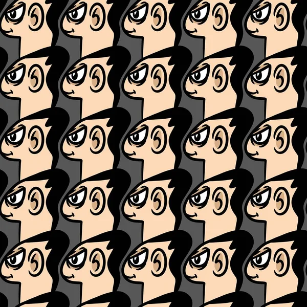 Seamless Pattern Cute Man Cartoon — Stock Photo, Image