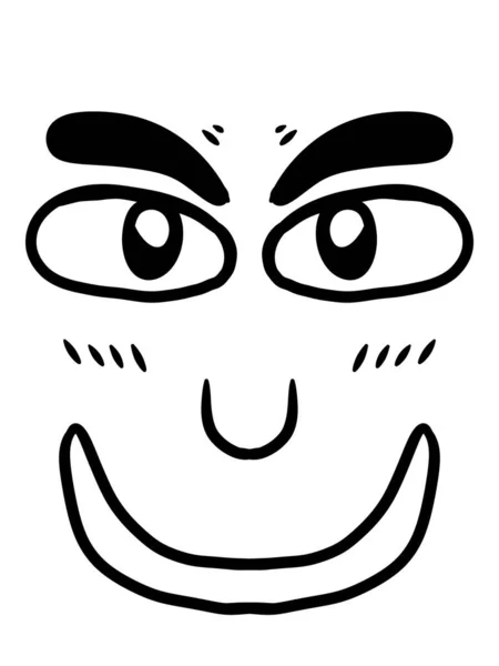 Black White Face Man Cartoon — стоковое фото