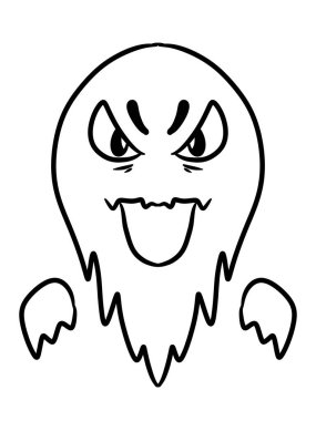 Beyaz arkaplanda hayalet karikatürü