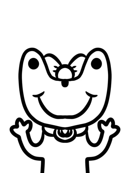 Roztomilý Žába Karikatura Bílém Pozadí — Stock fotografie