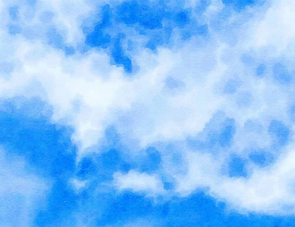 Aquarela Fundo Céu Azul — Fotografia de Stock