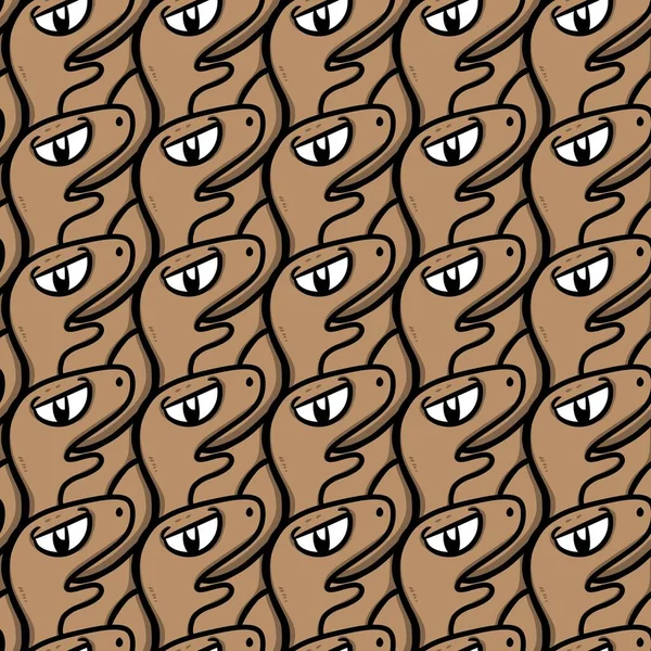 Nahtlose Muster Der Niedlichen Monster Karikatur — Stockfoto