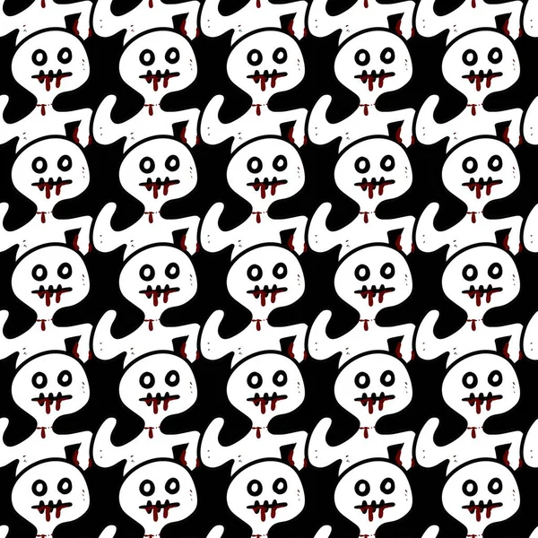 Seamless Pattern Cute Ghost Cartoon — Stock Photo, Image