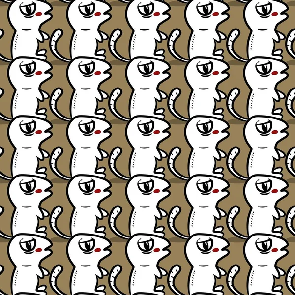 Seamless Pattern Cute Monster Cartoon — Stock Photo, Image