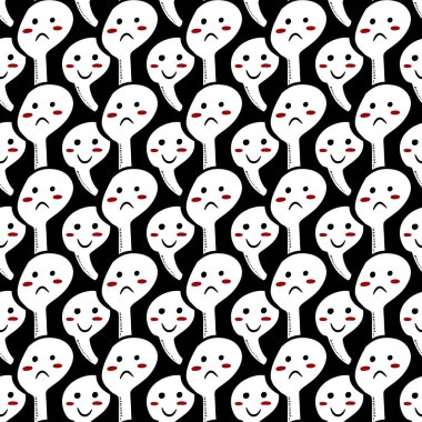 Tatlı çizgi film arkaplanının kusursuz deseni