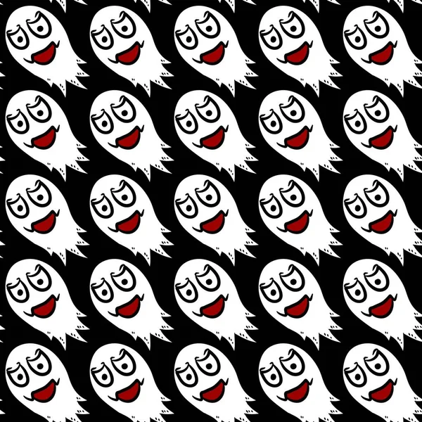 Seamless Pattern Cute Ghost Cartoon — Stock Photo, Image