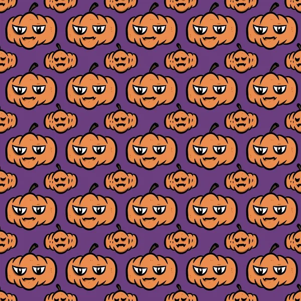 Seamless Pattern Cute Pumpkin Cartoon — Stock Photo, Image