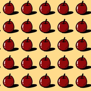 Elma meyvesi çizgi filminin kusursuz deseni