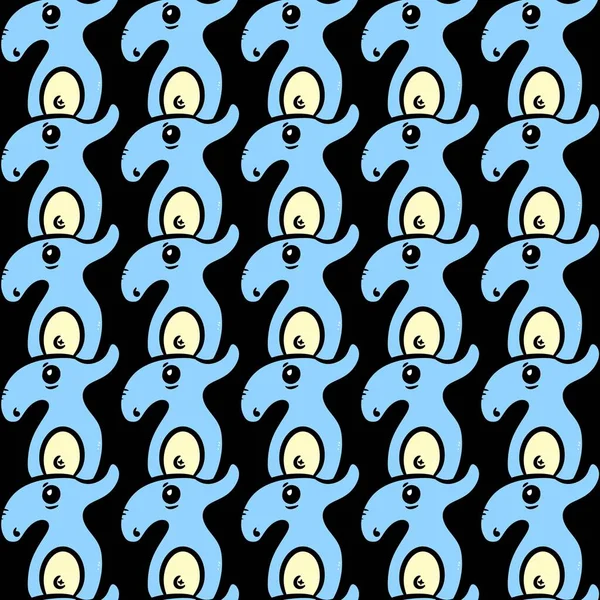 Seamless Pattern Cute Monster Cartoon — Stock Photo, Image