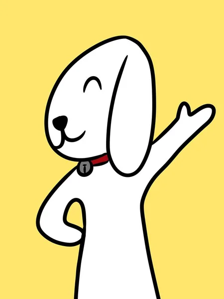 Schattig Hond Cartoon Gele Achtergrond — Stockfoto