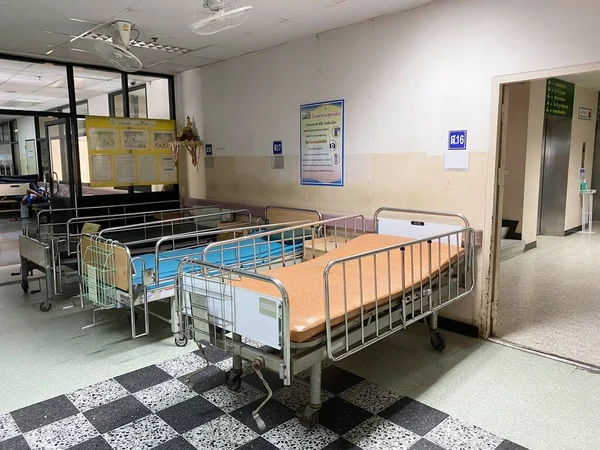 Hospital Bed Waiting Next Patient Chachoengsao Hospital — Fotografia de Stock