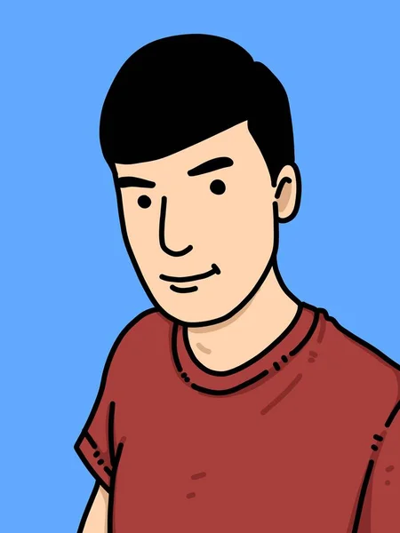 Carino Uomo Cartone Animato Sfondo Blu — Foto Stock