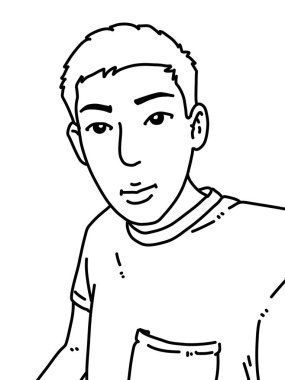 Siyah ve beyaz renkli yakışıklı bir adam.