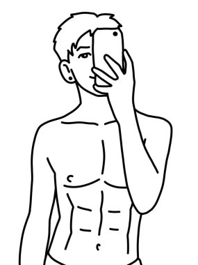 Siyah ve beyaz renkli yakışıklı bir adam.