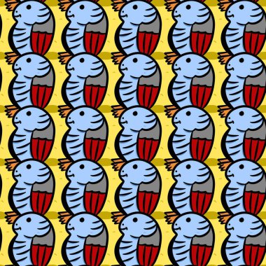 Sevimli kuş çizgi filminin kusursuz deseni