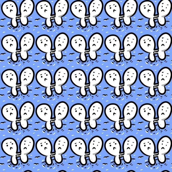 Seamless Pattern Man Cartoon — ストック写真