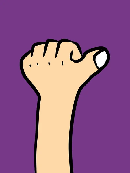 Hand Cartoon Purple Background — Stock Photo, Image