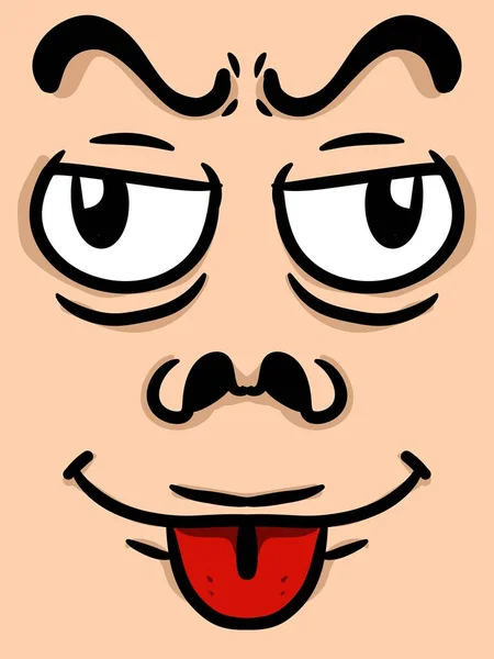 Roztomilý Obličej Muž Kreslené Pozadí — Stock fotografie