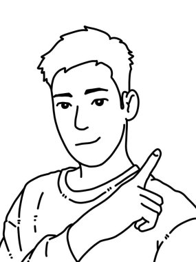 insan karikatürünün siyah ve beyaz renkleri