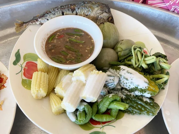 Thai Dish Fish Vegetables Chili — Stok Foto