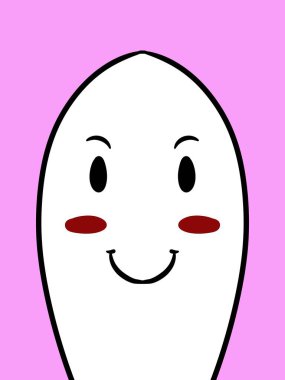 Pembe arka planda şirin bir çizgi film.