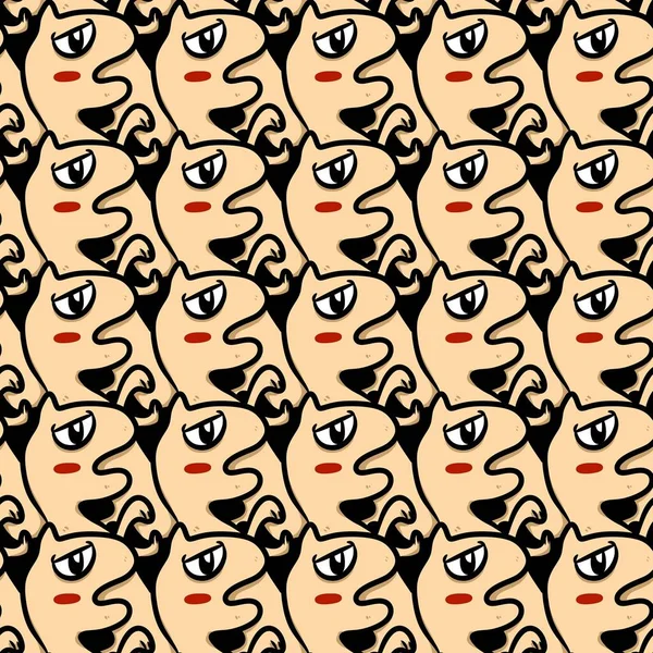 Seamless Pattern Cute Monster Cartoon — Stock Photo, Image