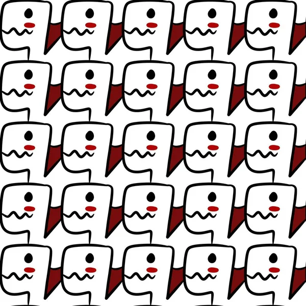 Seamless Pattern Cute Monster Cartoon — Stock Photo, Image