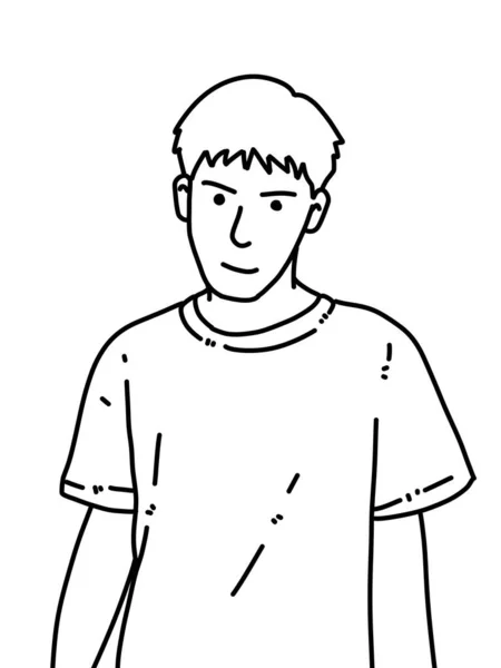 Preto Branco Homem Desenhos Animados Para Colorir — Fotografia de Stock