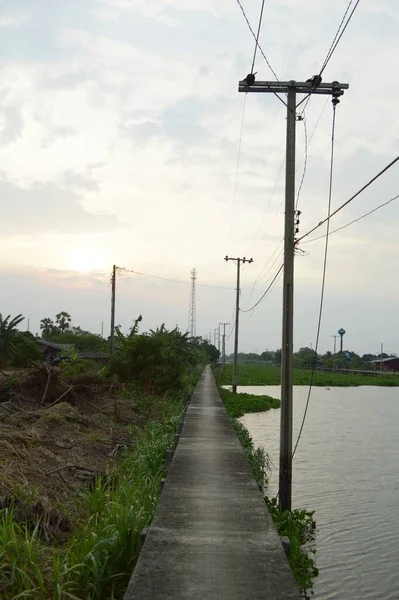 Pasarela Canal Khlong Preng País Chachoengsao Tailandia — Foto de Stock