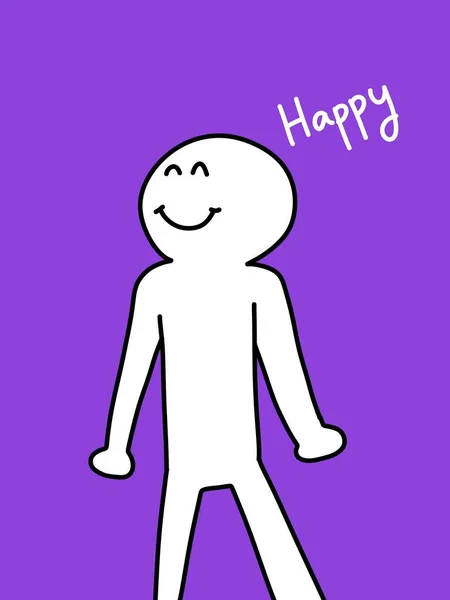 Cute Man Cartoon Purple Background — Stock Photo, Image