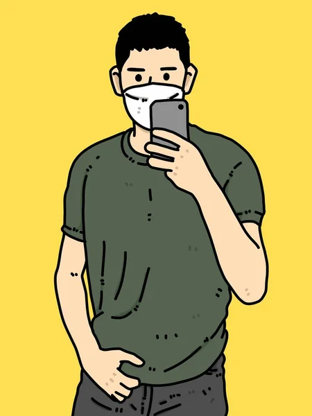 Lindo Hombre Dibujos Animados Sobre Fondo Amarillo —  Fotos de Stock