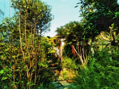 Orman arka planının sanat rengi