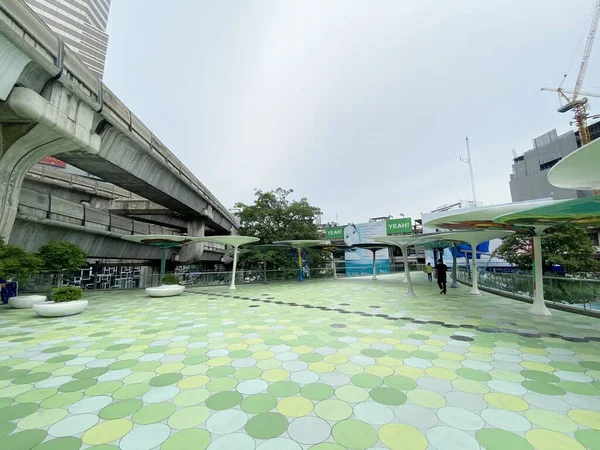 Bangkok Stadsutsikt Över Siam Discovery Och Mbk Center Peka Färgglada — Stockfoto