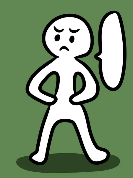 Schattig Man Cartoon Groene Backgorund — Stockfoto